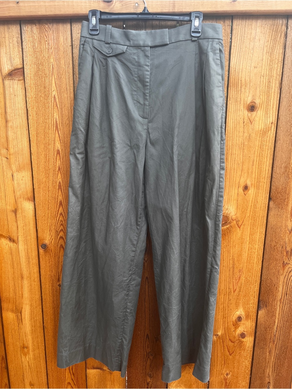 Banana Republic Olive Wide-Leg Dress Pants